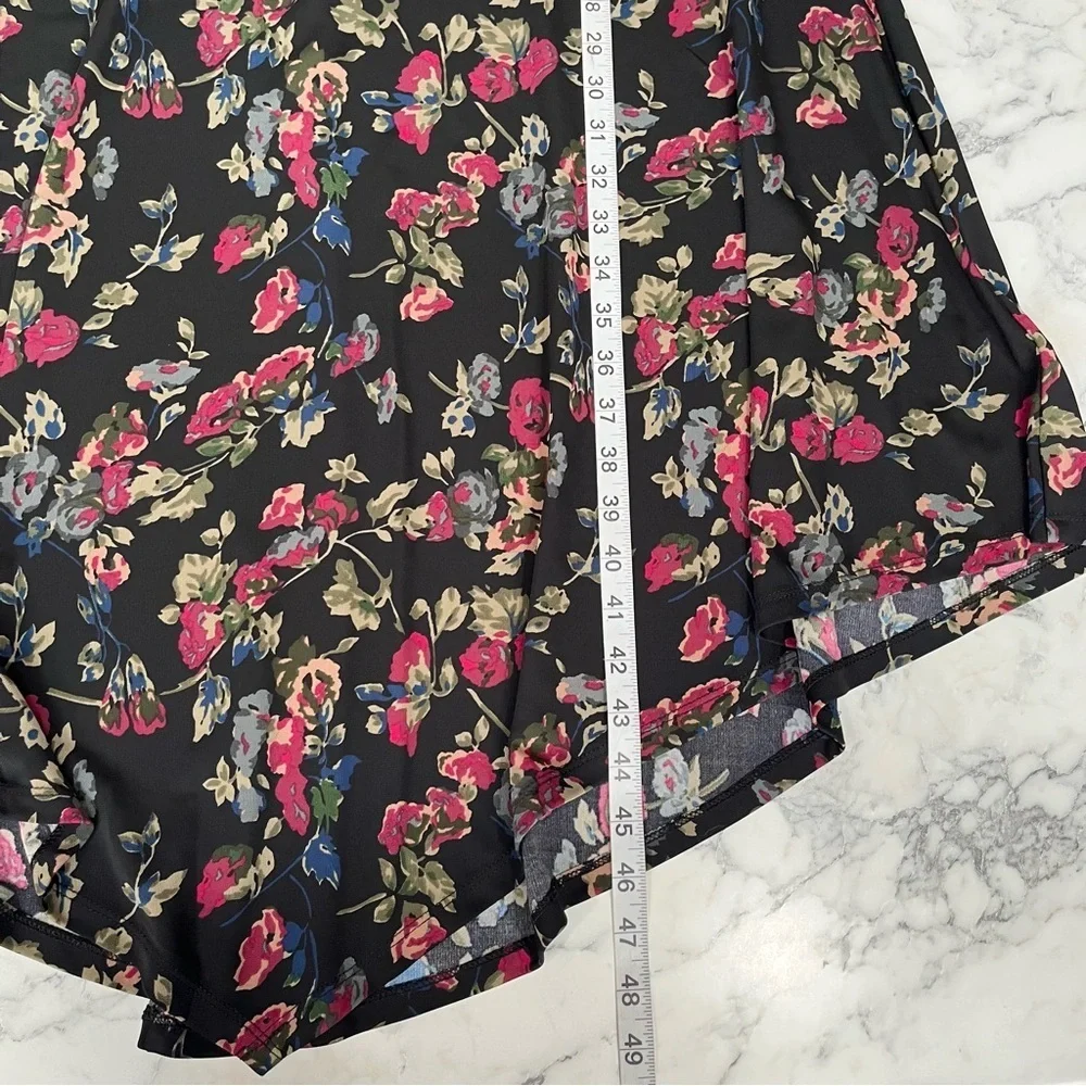 Lauren Ralph Lauren Black Moody Floral Surplice Stretch Jersey Midi Dress 16 - Picture 11 of 15